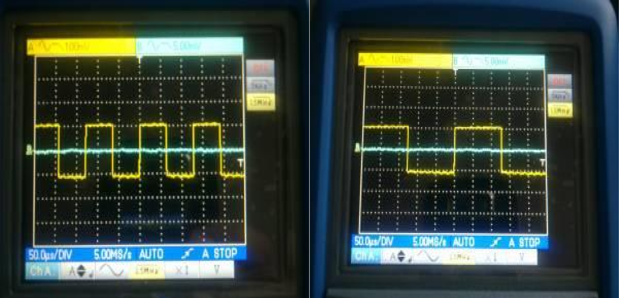 Fast PWM (gauche) vs Phase Correct PWM (droite)